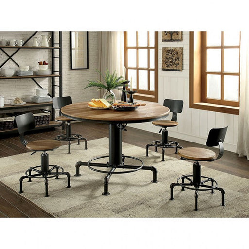 Fran Sand Black/Light Oak Dining Table - CM3373RT-TABLE