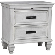 Franco 2-drawer Nightstand Distressed White - 205332