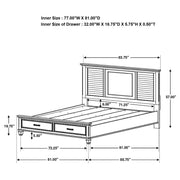 Franco 4-piece Eastern King Bedroom Set Distressed White - 205330KE-S4