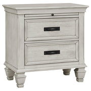 Franco 4-piece Eastern King Bedroom Set Distressed White - 205331KE-S4