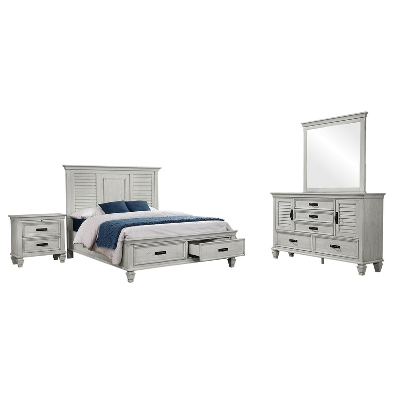 Franco 4-piece Queen Bedroom Set Distressed White - 205330Q-S4