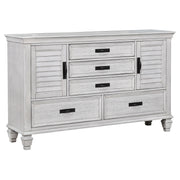 Franco 5-drawer Dresser Distressed White - 205333