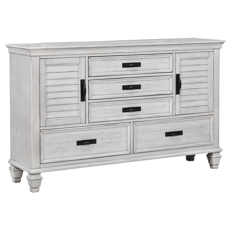 Franco 5-drawer Dresser Distressed White - 205333