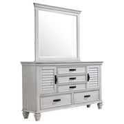 Franco 5-drawer Dresser with Mirror Distressed White - 205333M