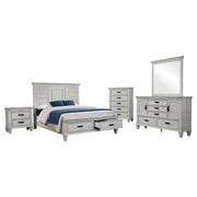Franco 5-piece Eastern King Bedroom Set Distressed White - 205330KE-S5