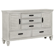 Franco 5-piece Eastern King Bedroom Set Distressed White - 205330KE-S5