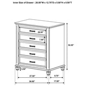 Franco 5-piece Eastern King Bedroom Set Distressed White - 205331KE-S5