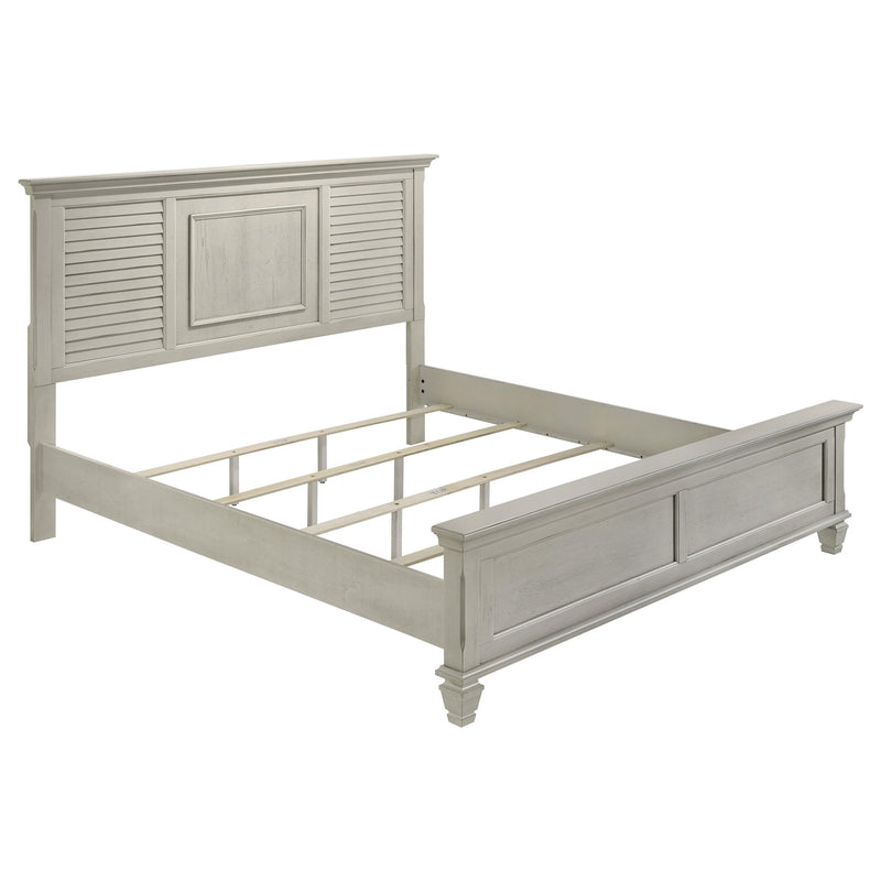 Franco 5-piece Eastern King Bedroom Set Distressed White - 205331KE-S5