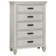 Franco 5-piece Eastern King Bedroom Set Distressed White - 205331KE-S5