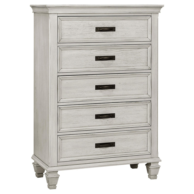 Franco 5-piece Queen Bedroom Set Distressed White - 205331Q-S5