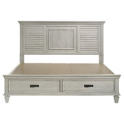Franco Wood Eastern King Storage Panel Bed Distressed White - 205330KE