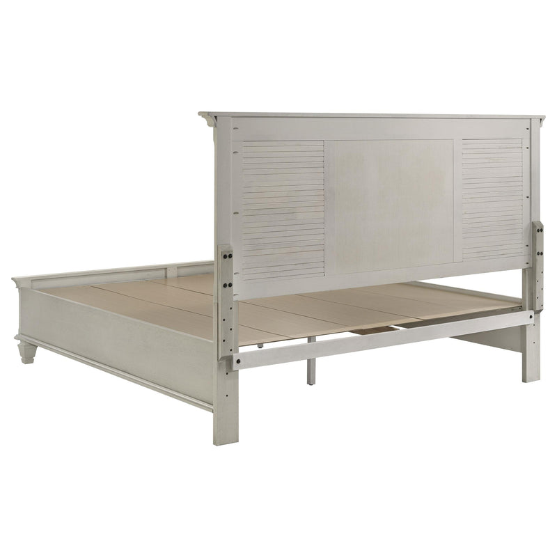 Franco Wood Eastern King Storage Panel Bed Distressed White - 205330KE