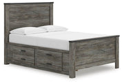 Frandern Black/Gray Full Panel Bed with Storage - B4480B24