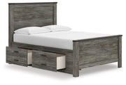 Frandern Black/Gray Full Panel Bed with Storage - B4480B24