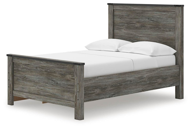 Frandern Black/Gray Full Panel Bed with Storage - B4480B24