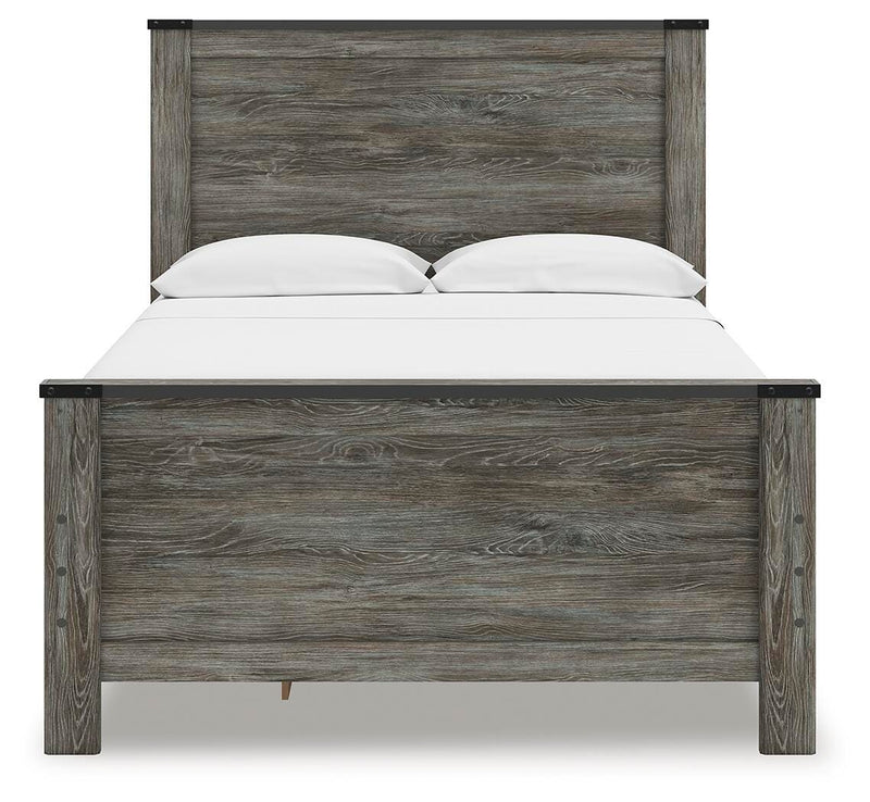 Frandern Black/Gray Full Panel Bed with Storage - B4480B24