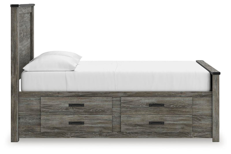 Frandern Black/Gray Full Panel Bed with Storage - B4480B24