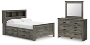 Frandern Full Bookcase Bed with Storage, Dresser and Mirror - B4480B11