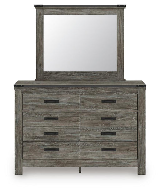 Frandern Full Bookcase Panel Bed with Storage, Dresser, Mirror and Chest - B4480B28