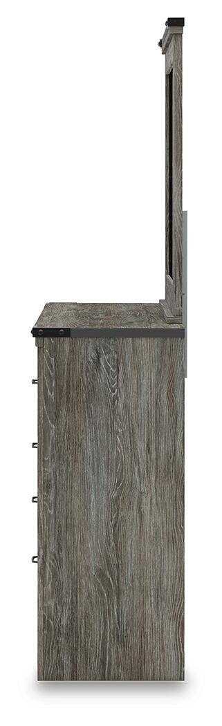 Frandern Full Bookcase Panel Bed with Storage, Dresser, Mirror and Chest - B4480B28