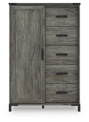 Frandern Full Bookcase Panel Bed with Storage, Dresser, Mirror and Chest - B4480B28