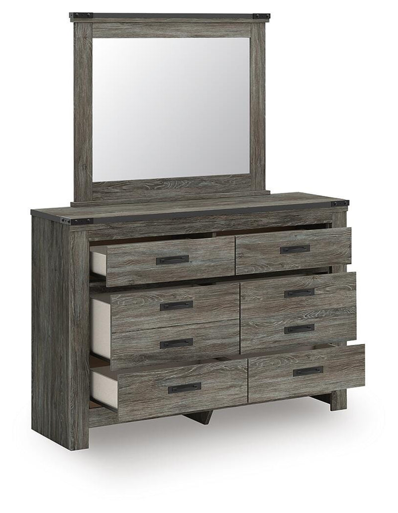 Frandern Full Panel Bed, Dresser and Mirror - B4480B20