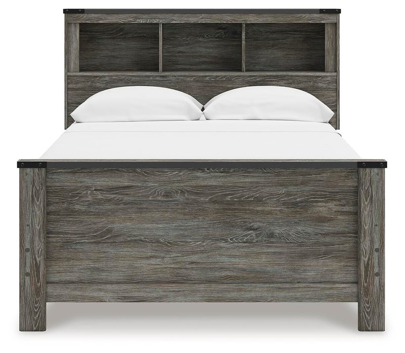 Frandern Gray Full Bookcase Panel Bed - B4480B3