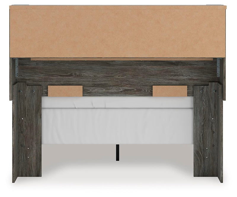 Frandern Gray Full Bookcase Panel Bed - B4480B3