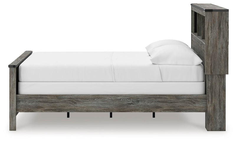 Frandern Gray Full Bookcase Panel Bed - B4480B3