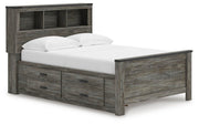 Frandern Gray Full Bookcase Panel Bed with Storage - B4480B9