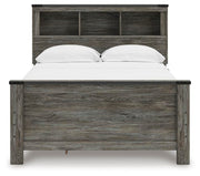 Frandern Gray Full Bookcase Panel Bed with Storage - B4480B9