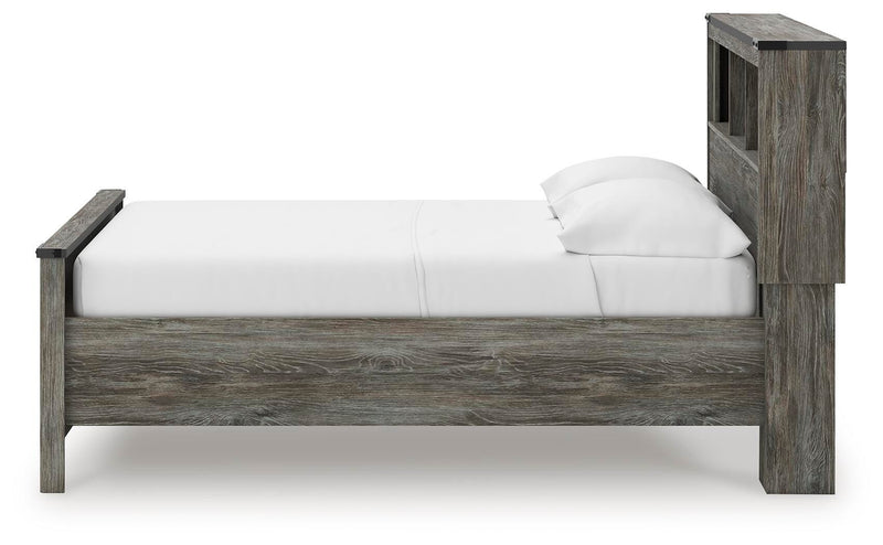 Frandern Gray Full Bookcase Panel Bed with Storage - B4480B9