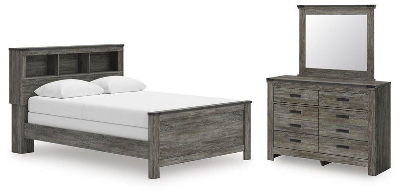 Frandern Queen Bookcase Bed, Dresser and Mirror - B4480B7