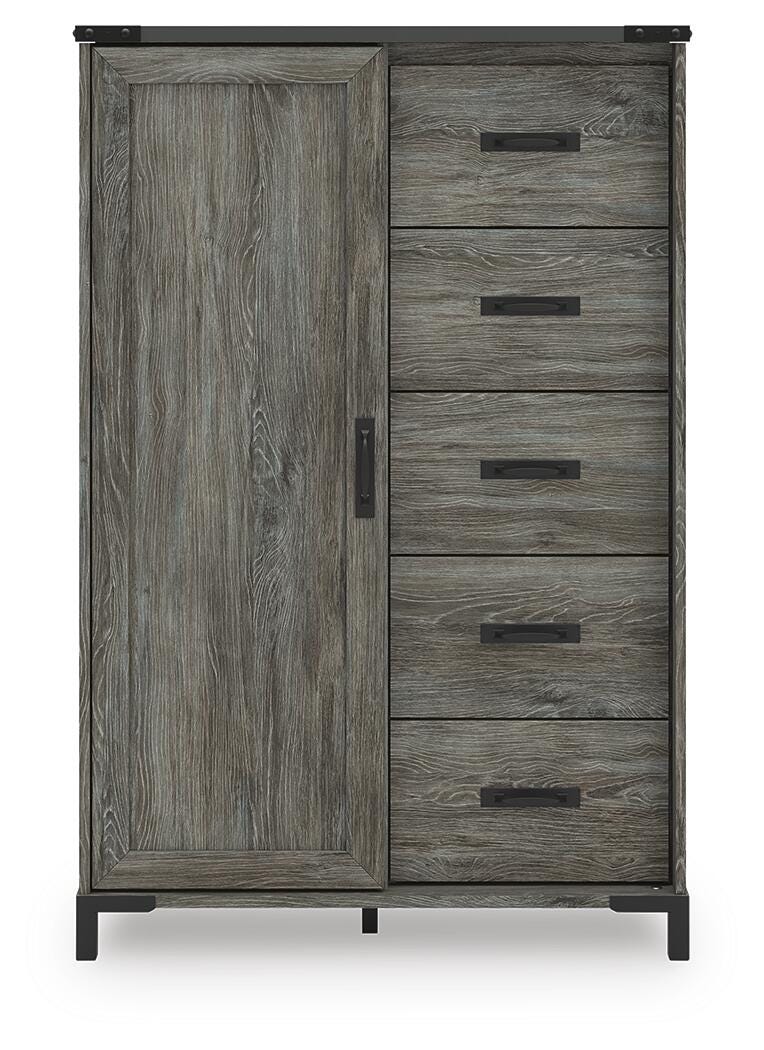 Frandern Queen Panel Bed, Dresser, Mirror, Chest and 2 Nightstands - B4480B29
