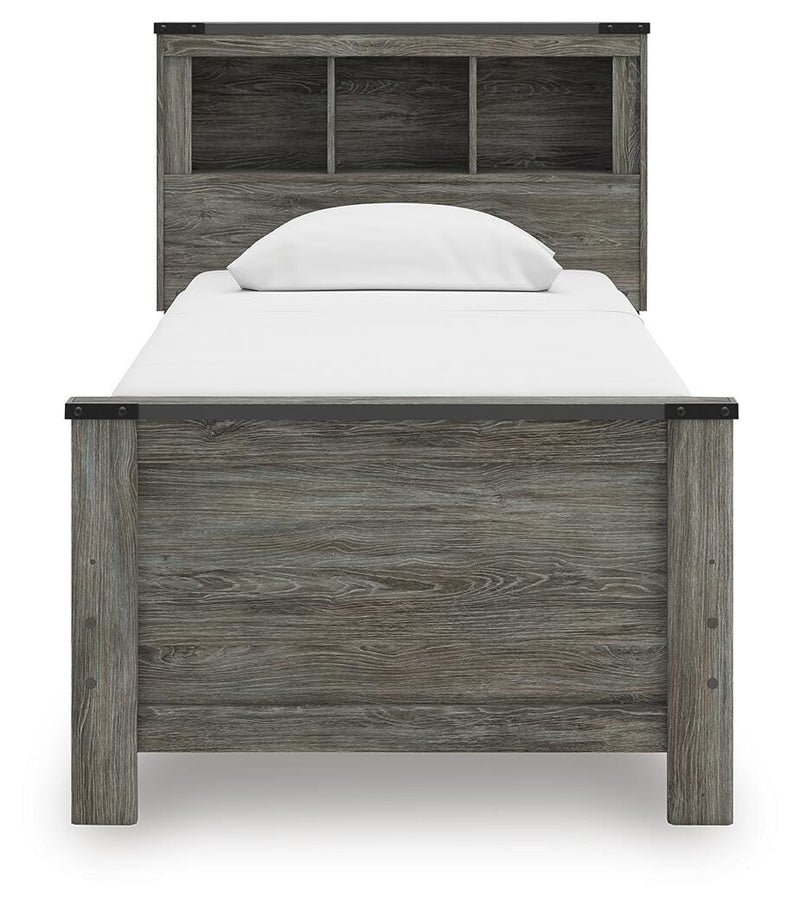 Frandern Twin Bookcase Bed, Dresser and Mirror - B4480B5