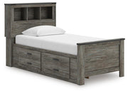 Frandern Twin Bookcase Bed with Storage, Dresser and Mirror - B4480B10