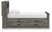Frandern Twin Bookcase Bed with Storage, Dresser and Mirror - B4480B10