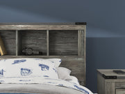 Frandern Twin Bookcase Bed with Storage, Dresser and Mirror - B4480B10