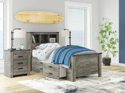 Frandern Twin Bookcase Bed with Storage, Dresser and Mirror - B4480B10