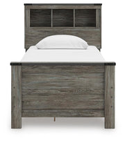 Frandern Twin Bookcase Bed with Storage, Dresser and Mirror - B4480B10