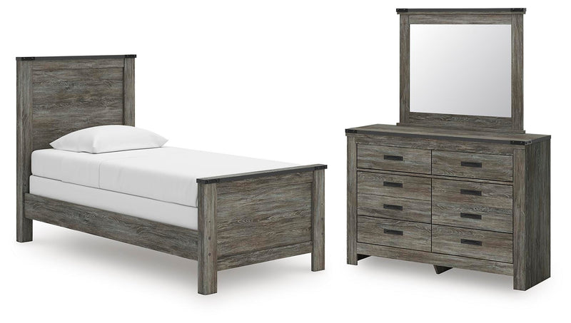 Frandern Twin Panel Bed, Dresser and Mirror - B4480B18