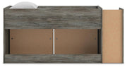 Frandern Warm Gray Twin Loft Bed with Bookcase Storage - B4480B25
