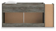 Frandern Warm Gray Twin Loft Bed with Drawer Storage - B4480B26