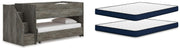 Frandern Warm Gray Twin Over Twin Loft Bed and Mattresses - B4480B27