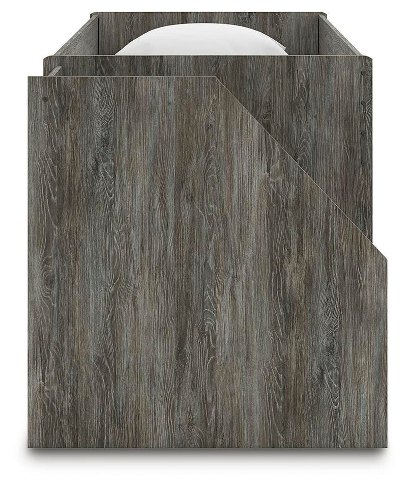 Frandern Warm Gray Twin Over Twin Loft Bed and Mattresses - B4480B27