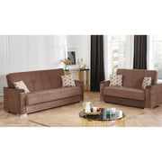 Frankfurt 89 in. Convertible Sleeper Sofa in Brown with Storage - Gate FurnitureSleeper Sofa