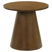 Franklin 2-piece Round Pedestal Coffee Table Set Dark Brown - 706438-S2
