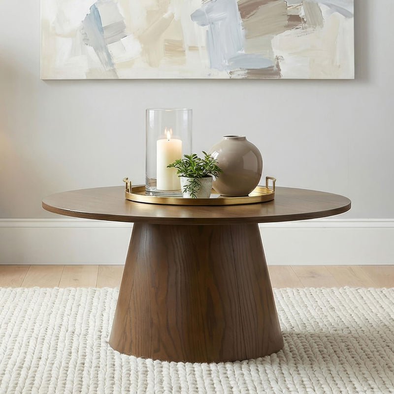 Franklin 36-inch Round Pedestal Coffee Table Dark Brown - 706438