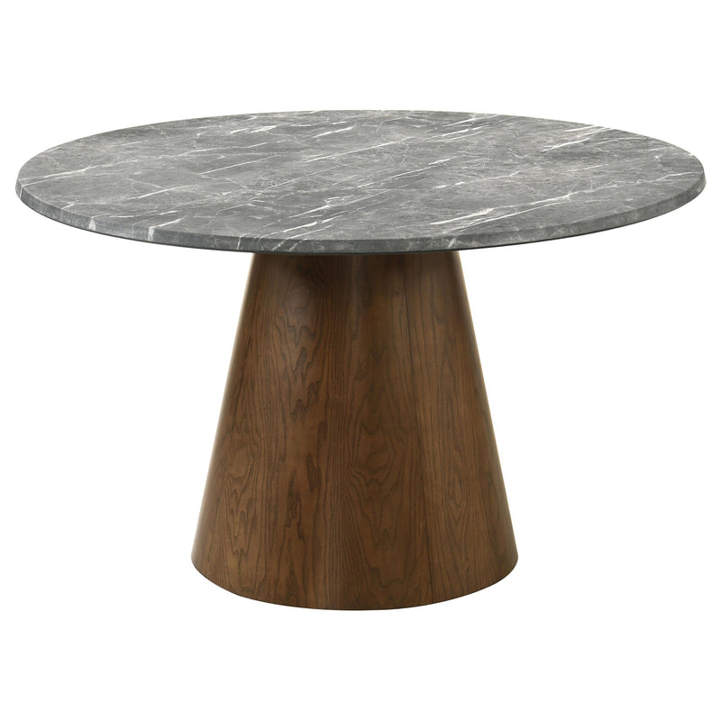 Franklin 5-piece 50-inch Round Dining Table Set Grey and Dark Oak - 193820-S5