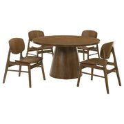 Franklin 5-piece 54-inch Round Dining Table Set Dark Brown - 193830-S5